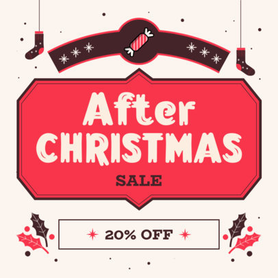 Instagram Post Generator Featuring an After Christmas Sale Announcement