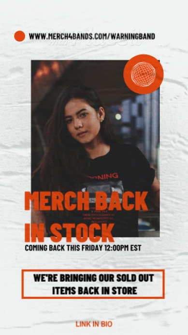 Instagram Story Template for a Rock Music Artist's Merch Restock Announcement