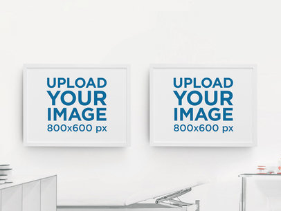 Mockup of Two Art Prints in a Minimalist Room 