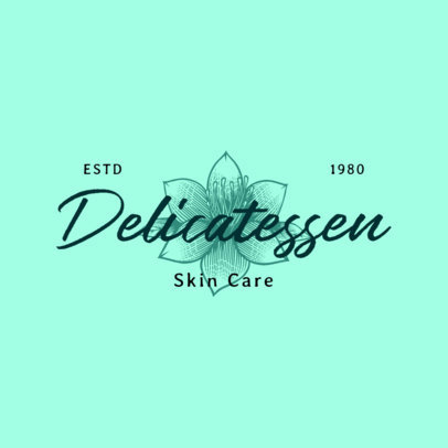 Elegant Logo Maker for a Skin Care Brand with a Flower Graphic