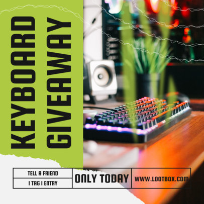 Instagram Post Design Template Featuring a Giveaway for Gamers