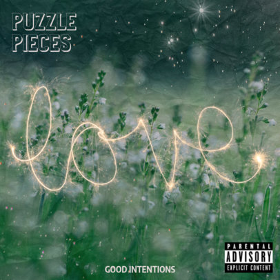 Pop Album Cover Template Featuring a Sparkling Text