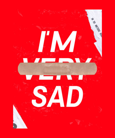 T-Shirt Design Creator Featuring a Strikethrough Text with a Band-Aid Graphic