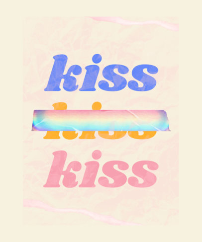 T-Shirt Design Maker Featuring a Strikethrough Text with a Rainbow Tape Graphic