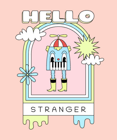 Trippy T-Shirt Design Generator With a Pastel Color Palette 3243g