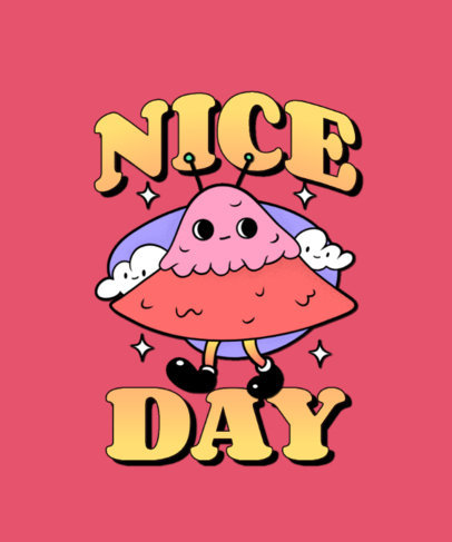 T-Shirt Design Creator Featuring a Psychedelic Cartoon 