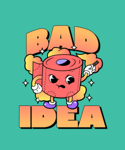 Funny T-Shirt Design Maker Featuring a Mad Toilet Paper 