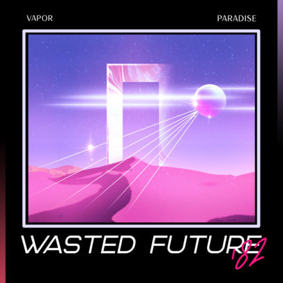 Album Cover Generator for an R&B Artist with a Retro Synthwave Background 3254a