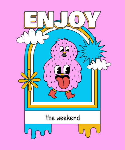 Cartoonish T-Shirt Design Maker Featuring a Psychedelic Character