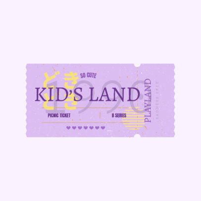 Kids Clothing Brand Logo Maker Featuring a Circus Ticket Graphic 3937g
