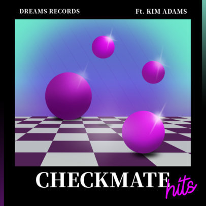 Pop Album Cover Template with a Surreal Chess Board 3254d