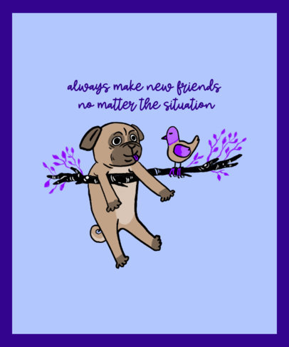 T-Shirt Design Maker Featuring a Friendly Pug 