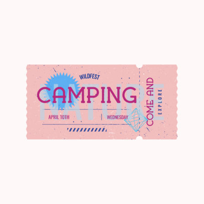 Music Festival Logo Template Featuring a Vintage Circus Ticket Graphic 3937k