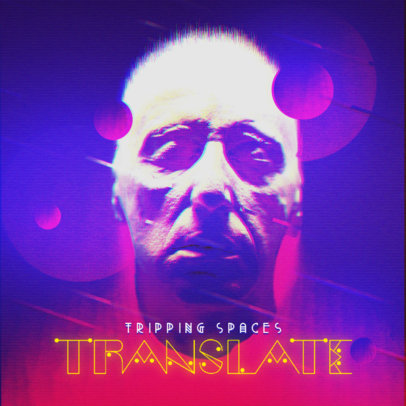 Retrofuturistic Album Cover Maker with Giltchy Graphics and Colors 3255c