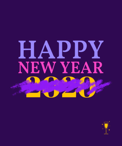 New-Year-Themed T-Shirt Design Creator with Strikethrough Text