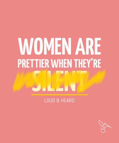 T-Shirt Design Maker with a Feminist Quote and Strikethrough Text