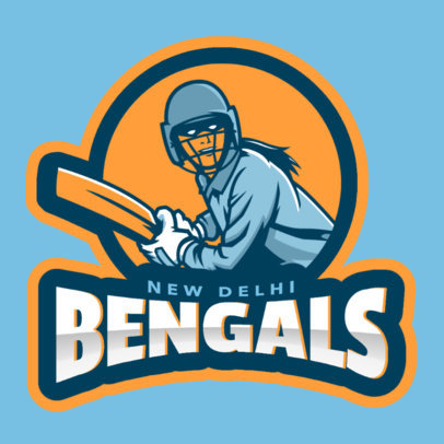Cricket Logo Maker Featuring a Player Character