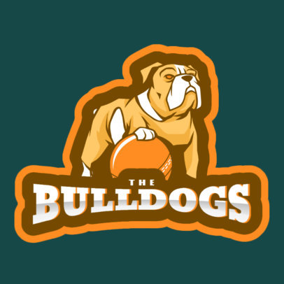 Sports Logo Generator Featuring a Bulldog Holding a Cricket Ball