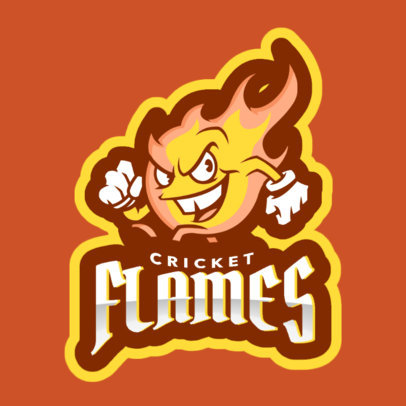 Cricket Logo Maker Featuring a Cartoonish Flame 