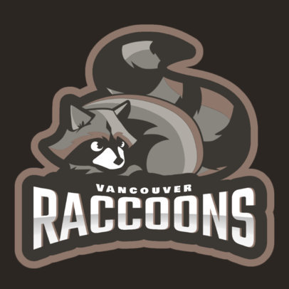Mascot Logo Generator for Sports Teams Featuring a Raccoon Illustration