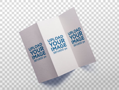 Mockup of a Trifold Brochure Open Against a Transparent Backdrop