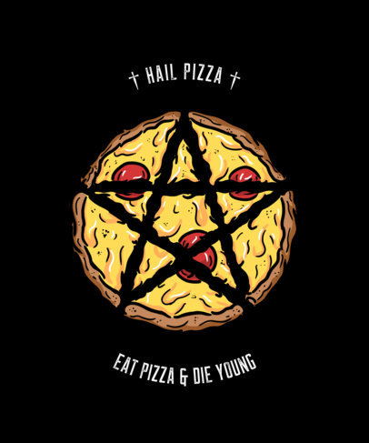 Pizza-Themed T-Shirt Design Template with Fun Illustrations