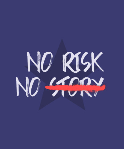 T-Shirt Design Template with a Star Graphic and Cool Fonts