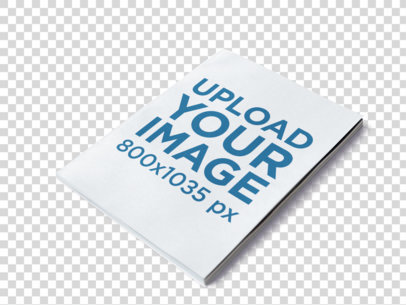 Mockup of a Lonely Magazine Lying Angled on a Transparent Surface