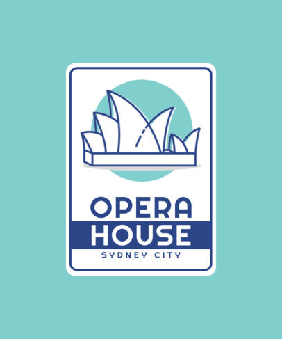 T-Shirt Design Template for Travelers Featuring Iconic Monuments