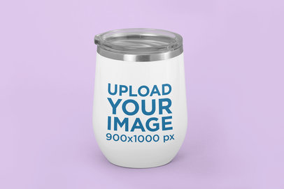 Wine Tumbler Mockup Featuring a Plain Setting