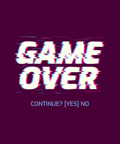 Gaming T-Shirt Design Generator with a Glitched Quote