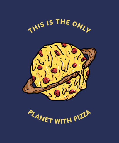 Illustrated T-Shirt Design Maker Featuring a Planet of Pizza 3268c