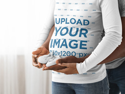 Long Sleeve Tee Mockup of a Woman Expecting Her Baby 45819-r-el2