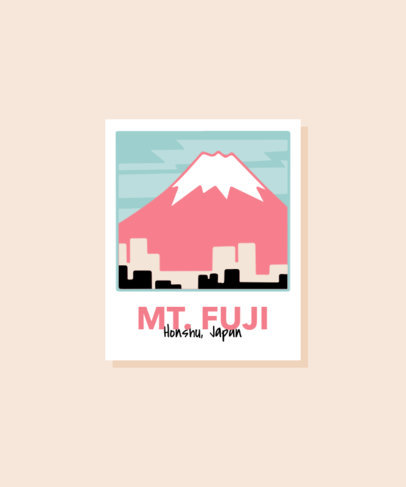 T-Shirt Design Template Featuring Illustrated World Cities 