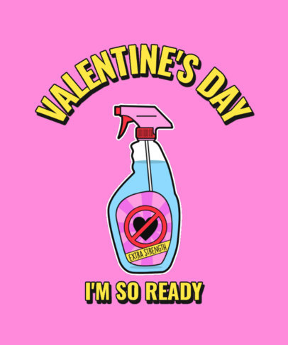 T-Shirt Design Maker with an Anti-Valentine's Day Sanitizer Illustration 3266i