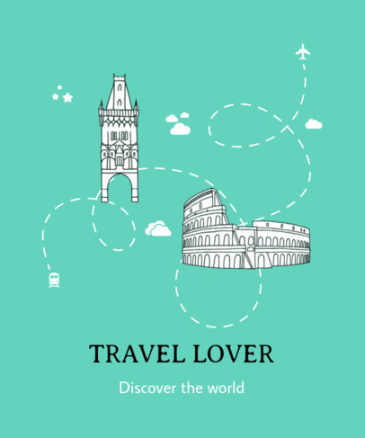 T-Shirt Design Maker with a Traveler's Route