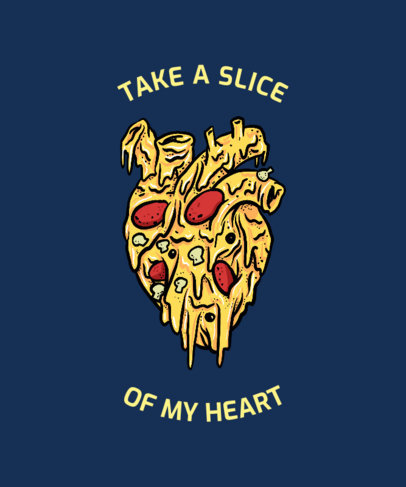 T-Shirt Design Creator with a Graphic of a Heart-Shaped Pizza 3268b