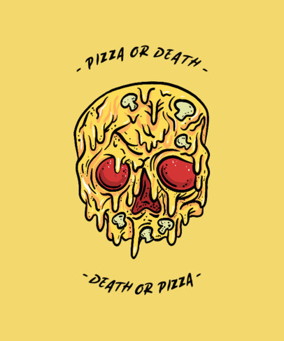 Illustrated T-Shirt Design Creator Featuring a Skull-Shaped Pizza 3268e