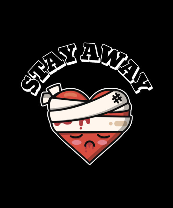 Placeit - T-Shirt Design Creator Featuring a Hurt Heart Illustration