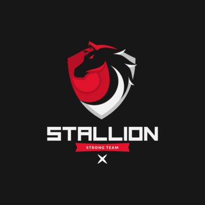 Logo Maker for a Gaming Team Featuring a Minimalist Stallion