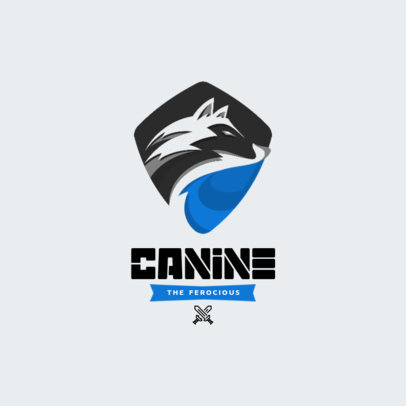 Minimalist Logo Template Featuring a Shield and a Dog