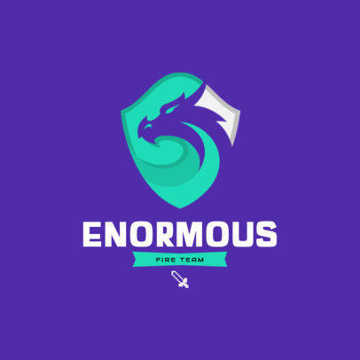 Logo Creator for a Gaming Squad Featuring a Minimalist Graphic of a Dragon 
