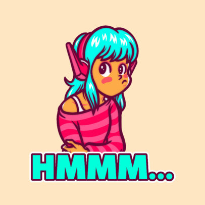 Twitch Emote Logo Template for Female Gamers 