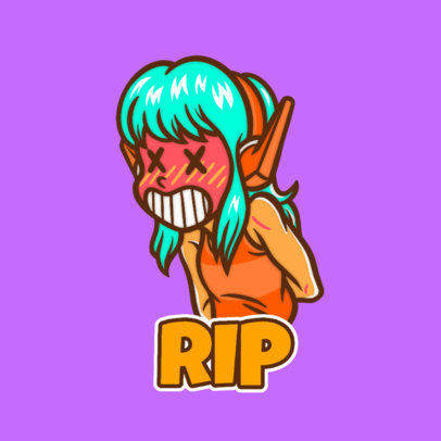 Twitch Emote Logo Template for Female Gaming Streamers 