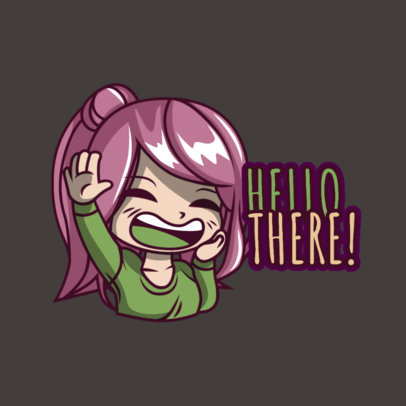 Twitch Emote Logo Maker Featuring a Kawaii Female Character