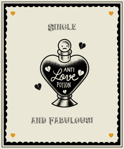 Valentine's Day T-Shirt Design Generator for Single People 