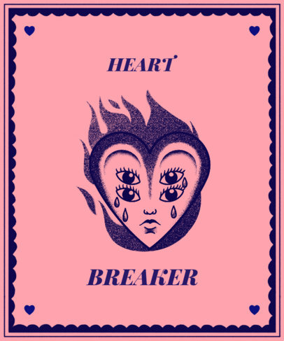 Valentine's Day T-Shirt Design Maker for Heartbreakers 3265l