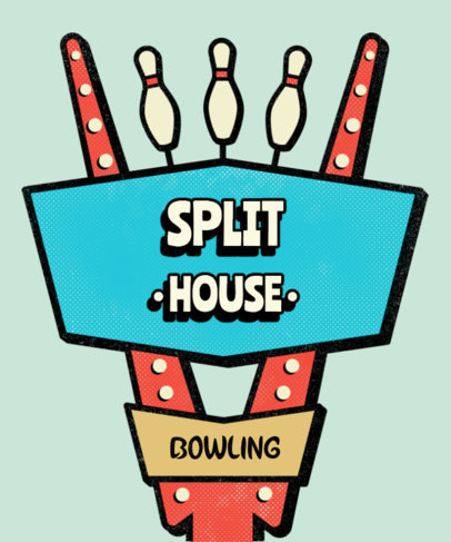 T-Shirt Design Generator Featuring a Retro Bowling Sign Graphic