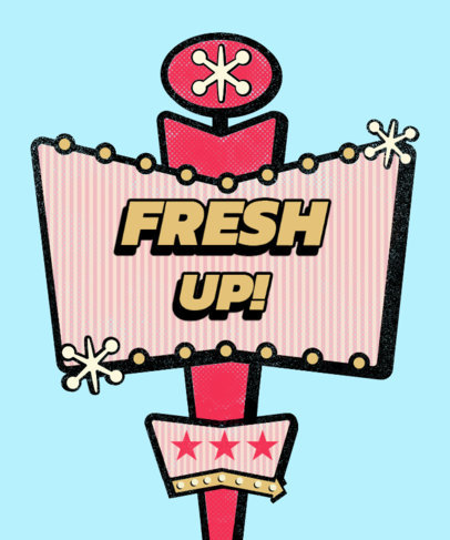 Illustrated T-Shirt Design Maker Featuring a Retro Sign Graphic