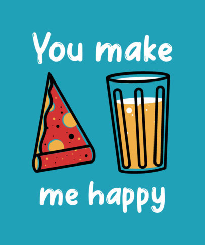 T-Shirt Design Maker for Valentine's Day Couples with Matching Junk Food 3261j